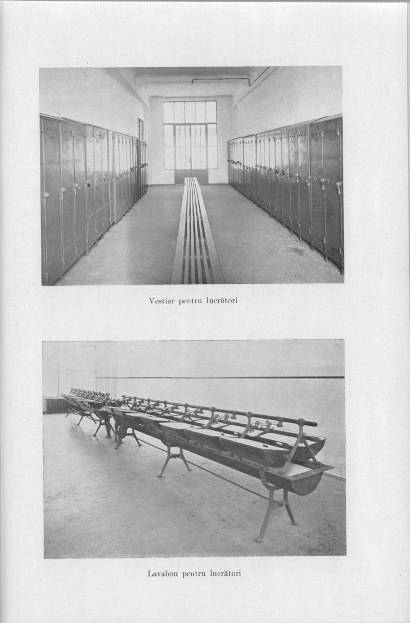 Buletinul Soc. Politehnice anul XLV nr.2 Feb. 1931 Organizarea lucrului la A.C. ale S.T.B. img. 6 + 7 vestiar + lavabou pt. lucratori.jpg