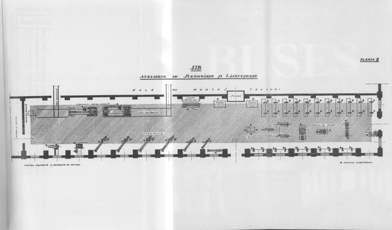 Buletinul Soc. Politehnice anul XLV nr.2 Feb. 1931 Organizarea lucrului la A.C. ale S.T.B. plansa 3 atelierul de lacatusarie si strungarie r.jpg