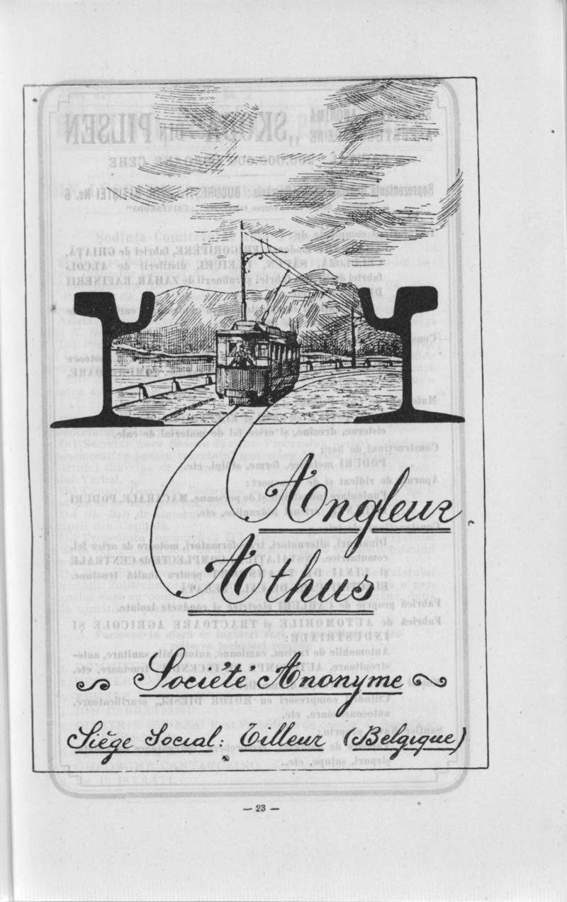 Buletinul Soc. Politehnice anul XLV nr.2 Feb. 1931 pg. 23 reclama la Angleuz Athus, Tilleur (Tileu() Belgia.jpg