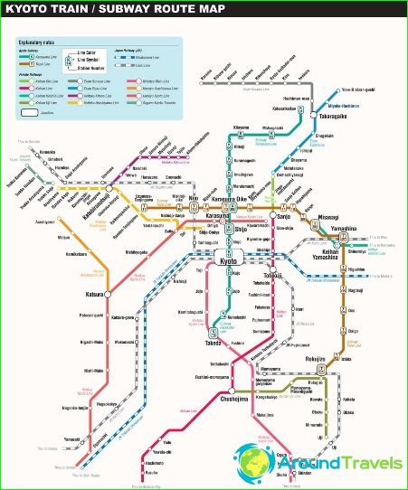 Harta metrou Kyoto, Japonia.jpg