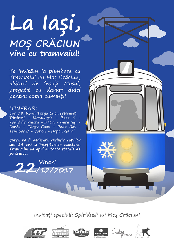 La Iasi, Mos Craciun vine cu tramvaiul!.jpg