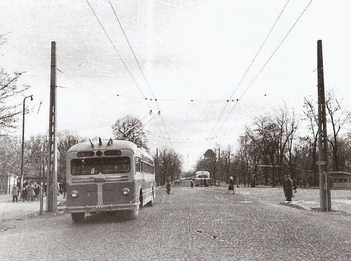 Troleibuzul 81 pe Kiseleff 1949.jpg